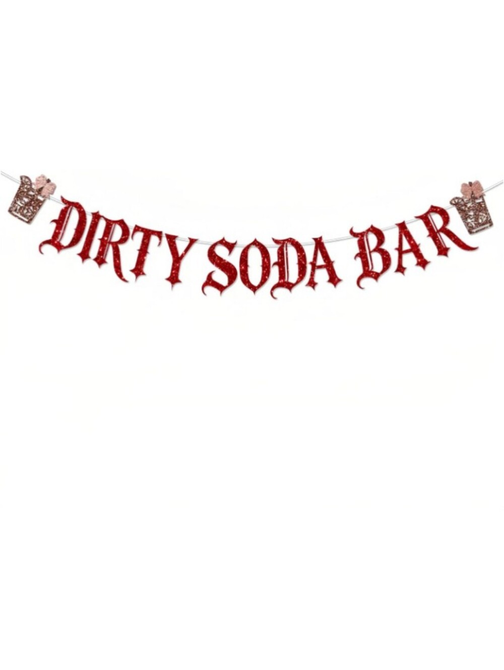 Dirty Soda Bar Red Party Banner